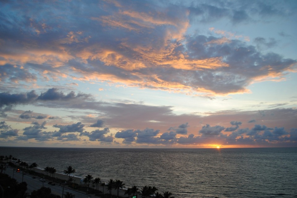 Overlooking the sunrise at Fort Lauderdale beach