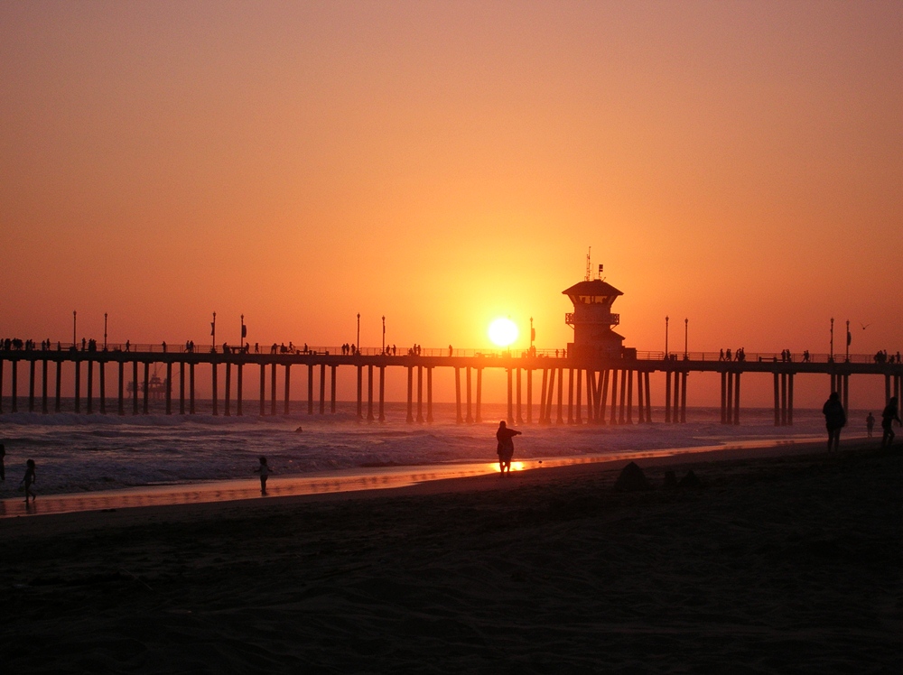 Sunset over Huntington Beach