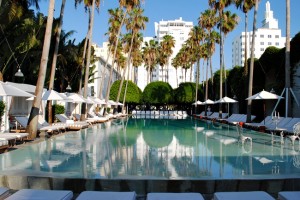 Back view over the Delano Hotel, Miami
