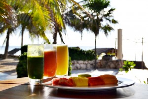 Fresh fruit juices at the Viceroy Riviera Maya