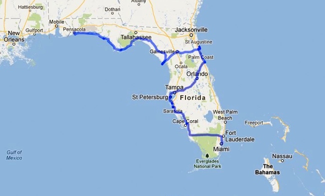 Map of BeachThursday on the road