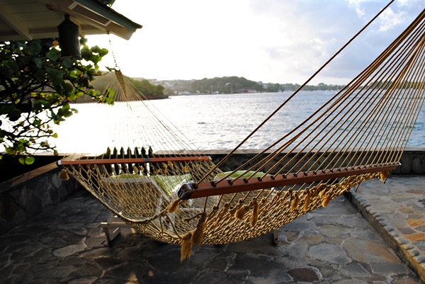 Hammocks with a view: Young Island Resort